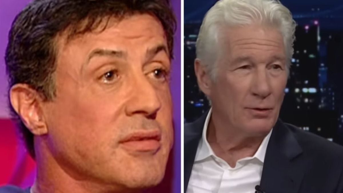 Two men with serious expressions are shown in a split image. The man on the left has short dark hair and wears a dark shirt, while the man on the right has white hair and wears a dark suit with a white shirt.